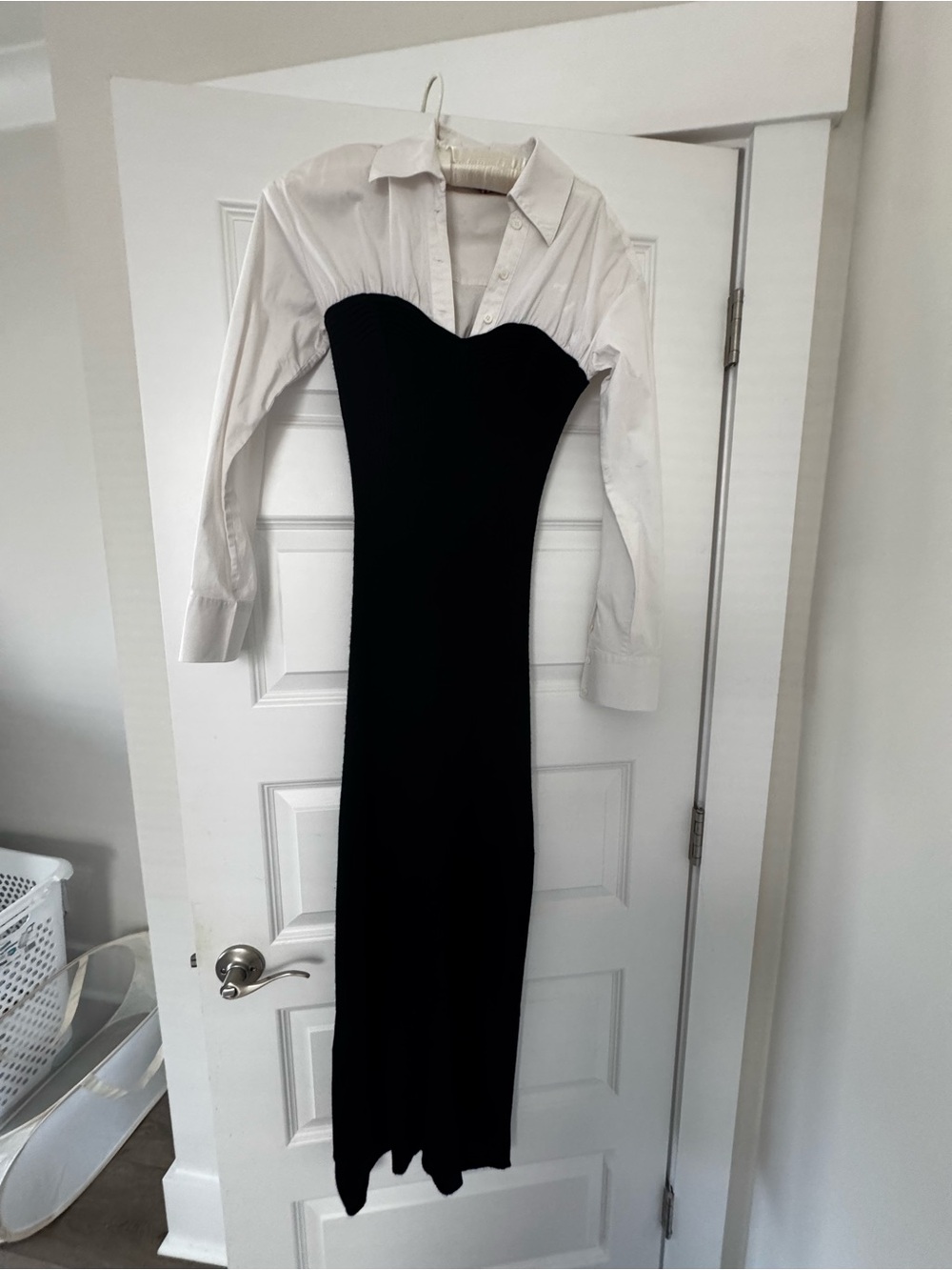 Black Knit and White Detial Maxi Dress - Staud